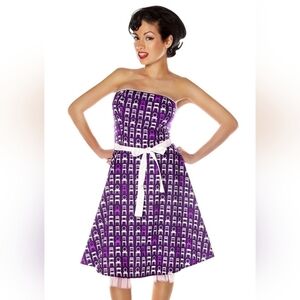 Retrolicious Modcloth Sittin Pretty Chair Print Dress, VGUC, Size L